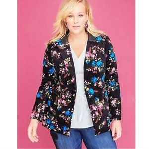 Back Velvet Floral Blazer | Lane Bryant